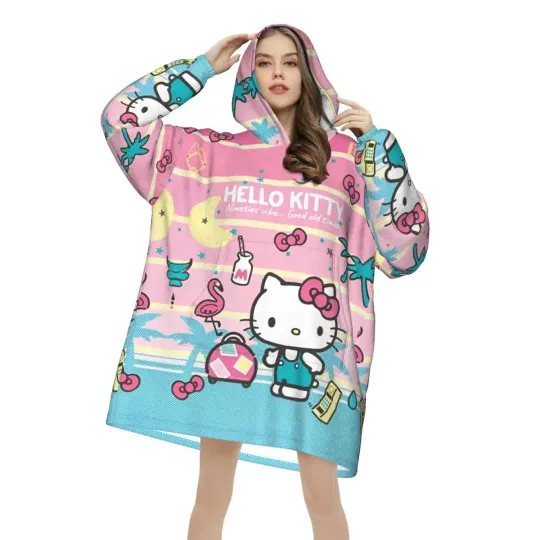 Kawaii Hello Kitty Oversized Blanket Hoodie