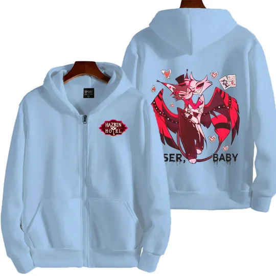 Hazbin Hotel Men Zip Up Hoodie