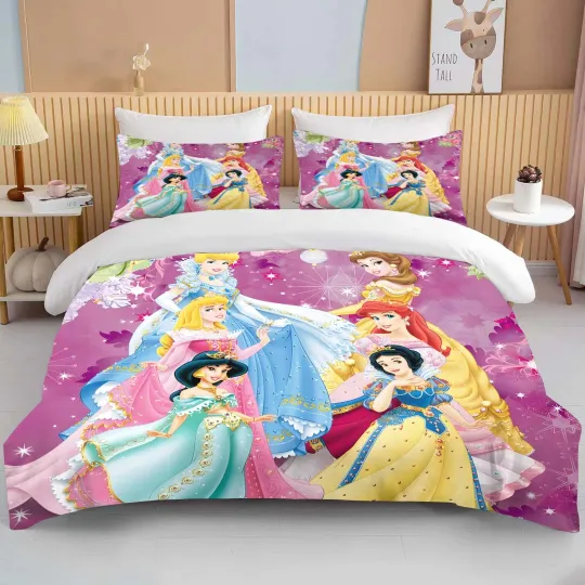 Disney Princess Printed Bedding Set, Bedroom Decor Gifts