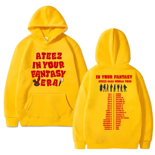 Korea Ateez 2025 World Tour Double Sided printed Hoodies