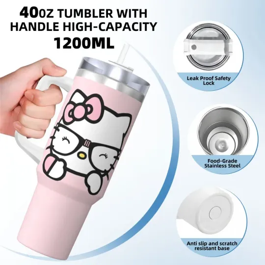Hello Kitty Tumblers 40 oz With Handle | Christmas Gift