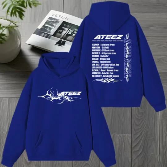 Korea Ateez Tour 2026 Double Sided printed Hoodie