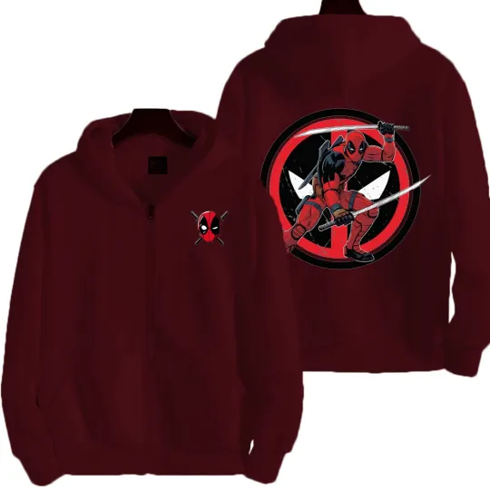 Deadpool Marvel Spring and Autumn New Men's Zipper Hoodie