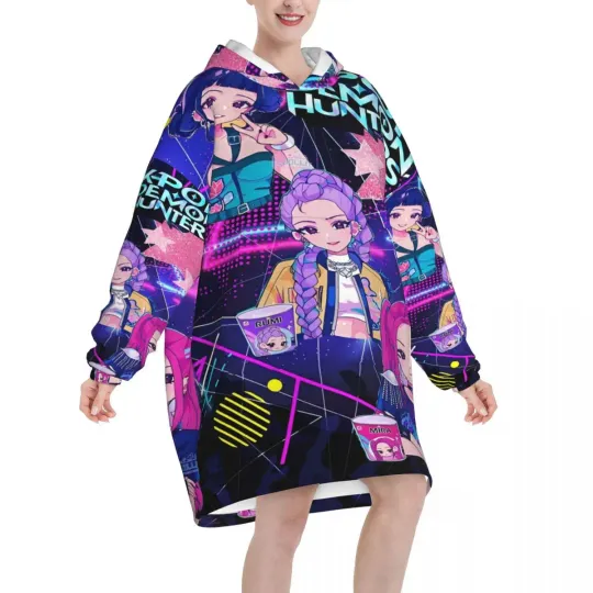 Kpop Demon Hunters Huntrix Blanket Hoodie