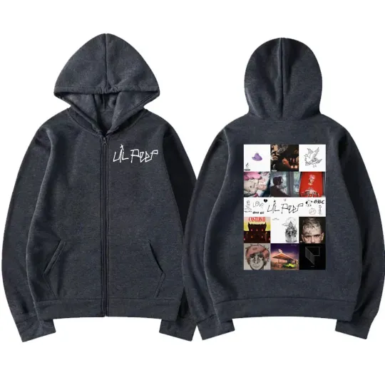 Rapper Lil Peep Music Album Cover Graphic Zipper Hoodie