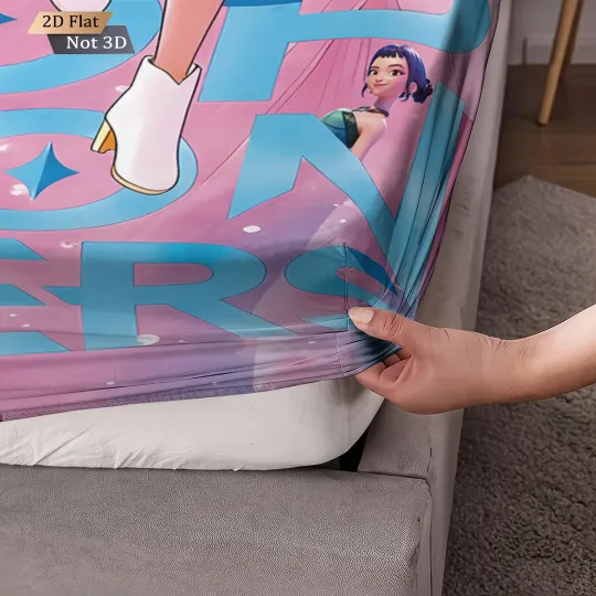 K-Pop Demon Hunters Bedding Set, Multi-Size, Soft Bed Cover for Bedroom