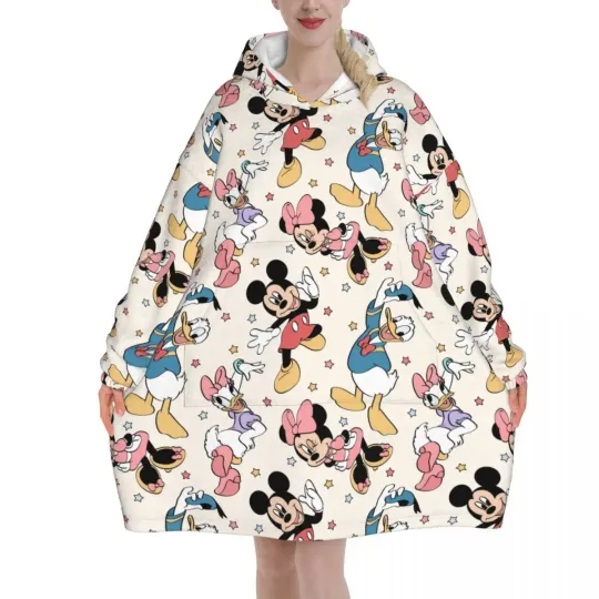 Mickey Mouse Cartoon Blanket Hoodie Oversized