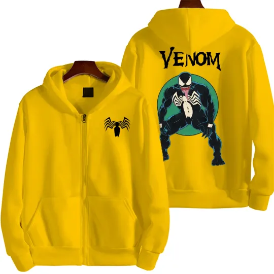 Marvel Venom Spring and Autumn New Men's Zipper Hoodie