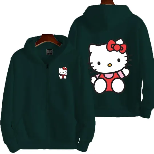 Hello Kitty Red Men Zip Up Hoodie