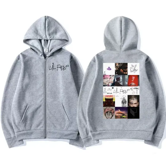 Rapper Lil Peep Music Album Cover Graphic Zipper Hoodie