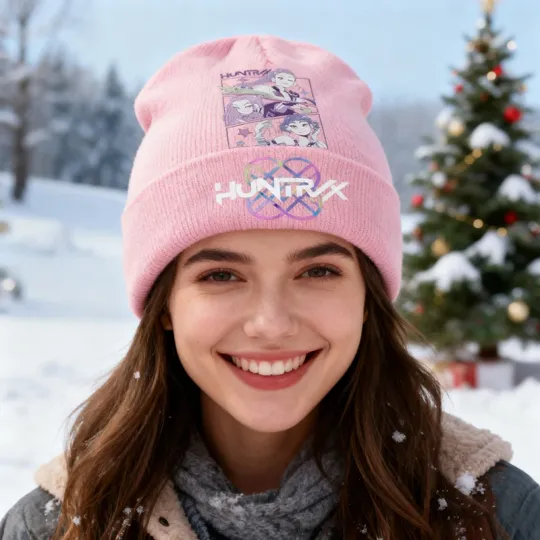 Children Knitted Winter Hats Student Boys Girls Hats Beanie Popular K-Pop Anime Print Hats Headgear Kids Fevors Christmas Gifts