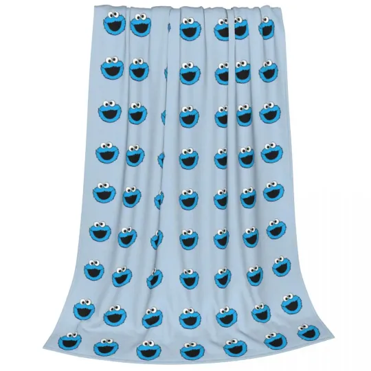 S-Sesame Streets Blanket Fleece All Season Cookie Monster Cartooon Breathable Lightweight Blanket