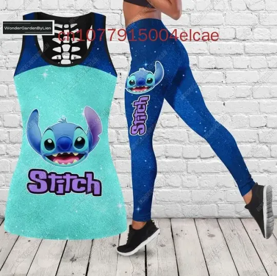 Disney Stitch Hollow Tank Top Legging Set | Mother's Day Gift | Women's Day Gift