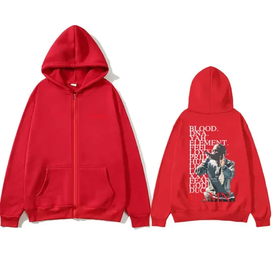 Rapper Kendrick Lamar DAMN Double Sided Zip Hoodie