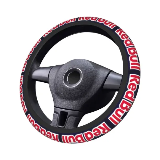 Red Bulls Car Steering Wheel Cover