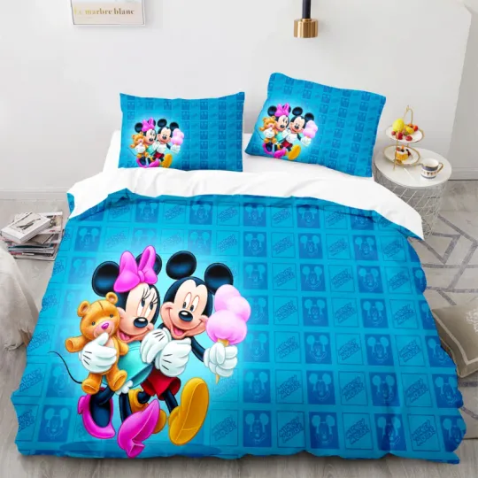 Cartoon Disney Bedding Set, Mickey Mouse Minnie Mouse Bedding Sets, Birthday Gifts