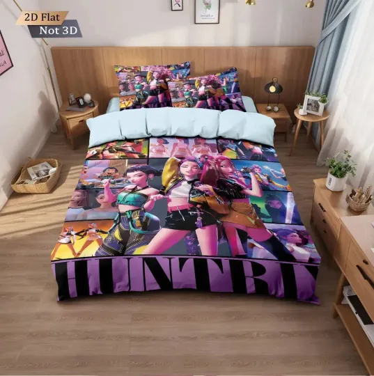 Kpop Devil Girl Group Print Coreless Bedding Set