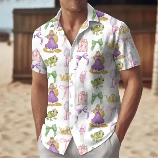 Discover Disney Summer Rapunzel Hawaiian Shirt, Summer Vacation Beach Shirts