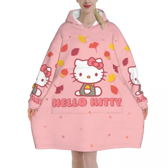 Hello Kitty Cartoon Blanket Hoodie