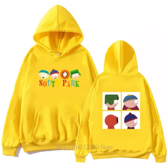 Men Clothing South Park Cute Print Hoodies Fall Winter Women Casual Fashion Long Sleeve Tops Y2K Fleece Pullover Sweatshirts