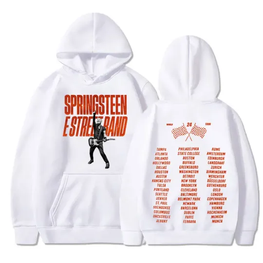 Bruce Springsteen and E Street 2024 Tour Hoodies, Men Women Clothing Fashion Vintage Casual Loose Oversized Pullovers
