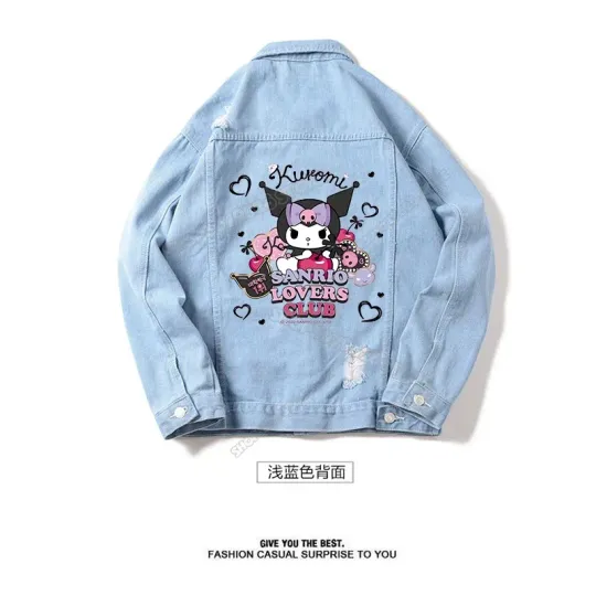 Hello Kitty Kuromi Print Denim Jacket