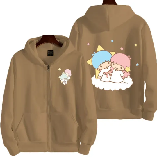 Little Twin Stars Men Zip Up Hoodie
