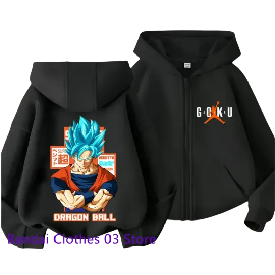 Dragonball Double Sided Zipper Hoodie | Unisex Zip Up Jacket