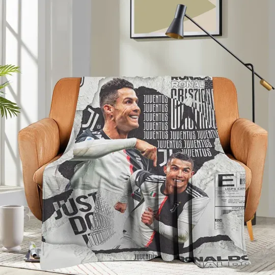 Custom Blanket Sofa Ronaldo CR7 Bed Camping Nap Fluffy Soft Blankets for Winter Warm King Size Microfiber Bedding