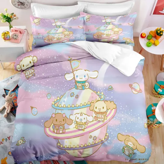 Discover Sanrio Cartoon Bedding Set, Home Decor, Child Gift for Soft Comfortable Bedding Bedroom