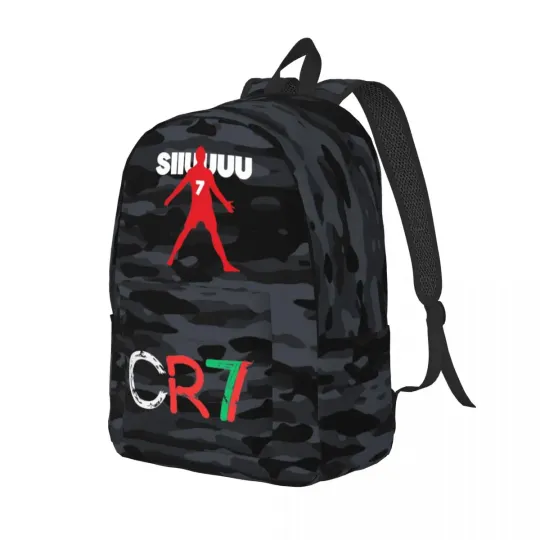 CR7 Ronaldos Backpack for Men and Women, Laptop Shoulder Bag, Student and Work Daypack, Gift