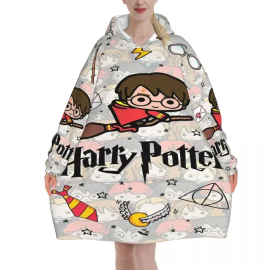 Oversized Harry Potter Magic School Wearable Blanket Winter Hoodie
