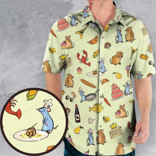 Disney Ratatouille Hawaiian Shirt, Summer Vacation Beach Shirts