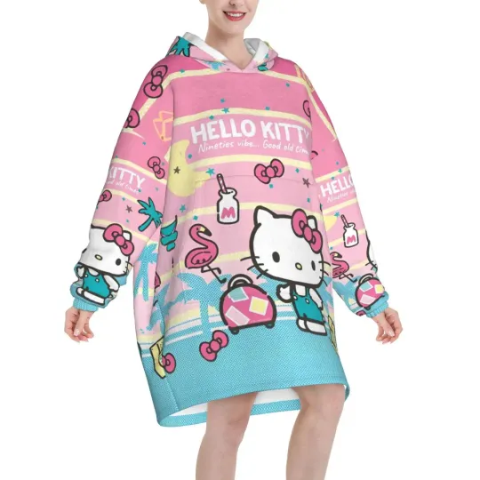 Kawaii Hello Kitty Oversized Blanket Hoodie