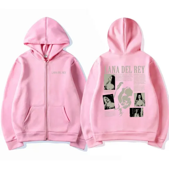 Singer Lana Del Rey Music Album Did You Know That There's A Tunnel Under Ocean Blvd Zipper Hoodie Men Women Loose Zip Up Jacket