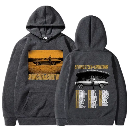 Bruce Springsteen and E Street 2024 Tour Hoodies, Men Women Fashion Hip Hop Casual Loose Oversized Pullover Fans Gift