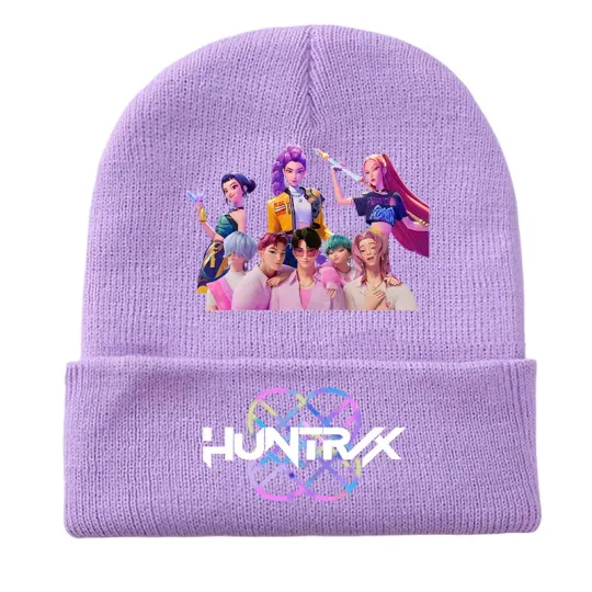 K Pop Demon Girls Knitted Beanie Cartoon Kids Winter Cap