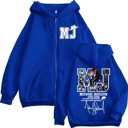 Limited Michael Jackson Merch Zipper Hoodies Punk Rock Hip Hop Zip Up Hooded Sweatshirt Men Women Fashion Casual Loose Pullovers