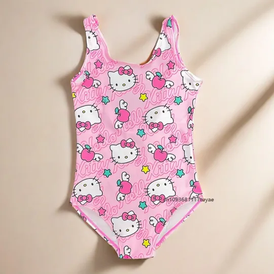 Hello Kitty Cartoon One-piece Swimsuits