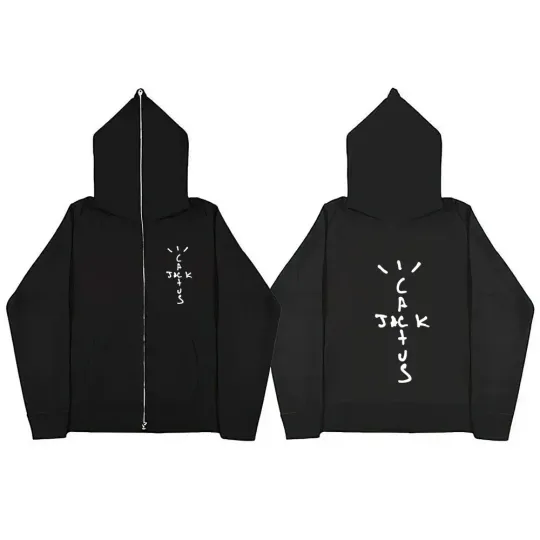 Travis Hip-hop Rapper Printed Zip Up Hoodie