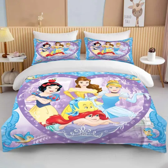 Disney Princess Printed Bedding Set, Bedroom Decor Gifts