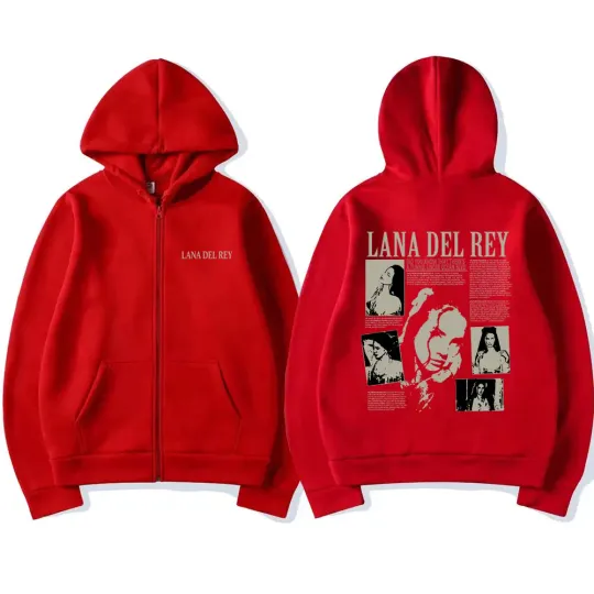 Singer Lana Del Rey Music Album Did You Know That There's A Tunnel Under Ocean Blvd Zipper Hoodie Men Women Loose Zip Up Jacket