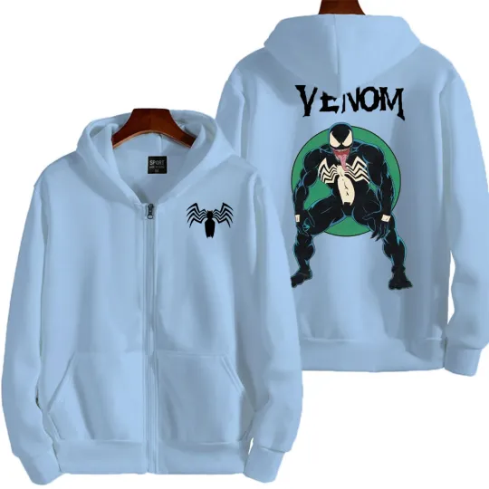 Marvel Venom Spring and Autumn New Men's Zipper Hoodie