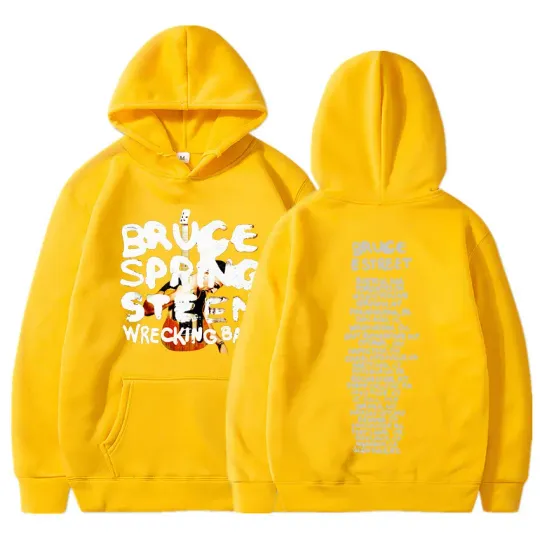 Rock Singer Bruce Springsteen Wrecking Ball Tour Hoodies, Men Women Fashion Vintage Casual Loose Pullovers Fans Gift
