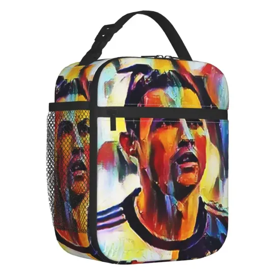 CR7 Ronaldos Football Soccer Lunch Bag, Portable Food Container Bags, Cooler Thermal Food Box, Back To School Gift