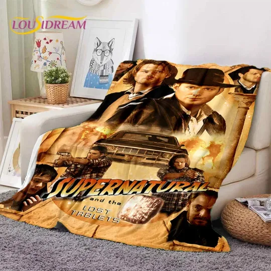 SPN Latest Supernatural Dean Sam Soft Flannel Blankets,Throw Blanket Comfortable Blanket for Picnic Beds Sofa Home Bedroom Gift
