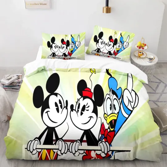 Cartoon Disney Bedding Set, Mickey Mouse Minnie Mouse Bedding Sets, Birthday Gifts