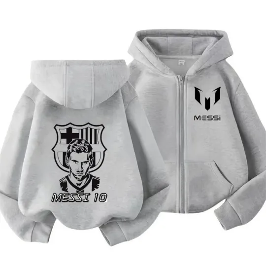 Messi Double Sided Zipper Hoodie | Unisex Zip Up Jacket