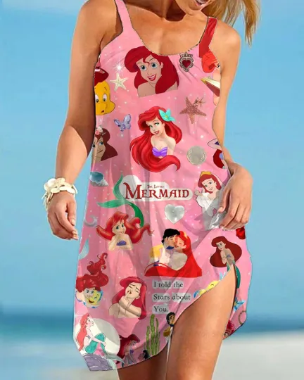 Disney Mermaid Princess Sleeveless Summer Dress