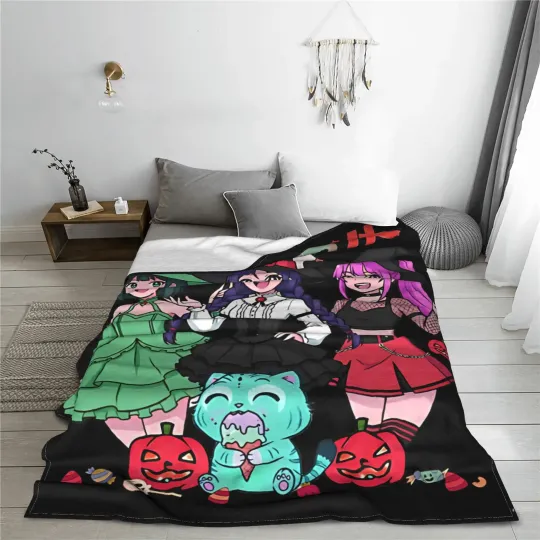 Kpop Huntrix Halloween Fleece Blanket